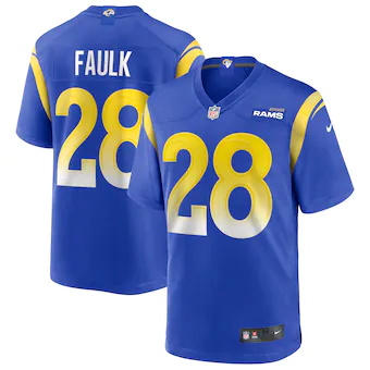 mens nike marshall faulk royal los angeles rams game retire